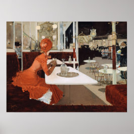 Lungren i Cafe-målning Poster