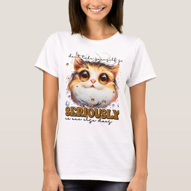 Lungsarcasm cat ord art t shirt (Framsida)