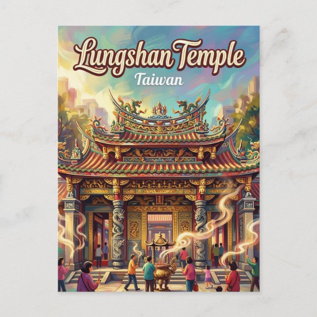Lungshan-templet Taiwan Vykort (Framsida)
