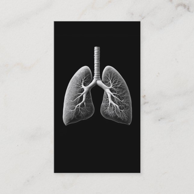 Lungsjukdom Doktor Simple Black Visitkort (Framsida)