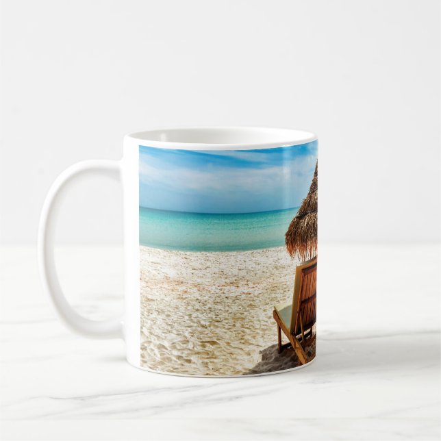 Lungstolar på stranden dekorativ kudde kaffemugg (Vänster)