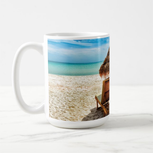 Lungstolar på stranden dekorativ kudde kaffemugg (Vänster)