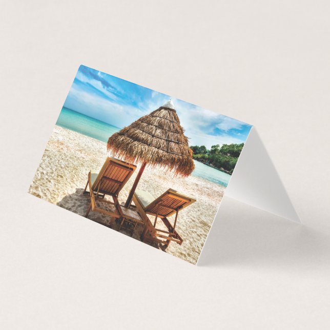 Lungstolar på stranden dekorativ kudde kort (Framsida)