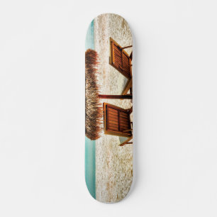 Lungstolar på stranden dekorativ kudde mini skateboard bräda 18,5 cm