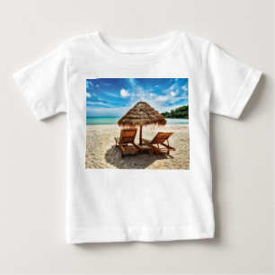 Lungstolar på stranden dekorativ kudde t shirt