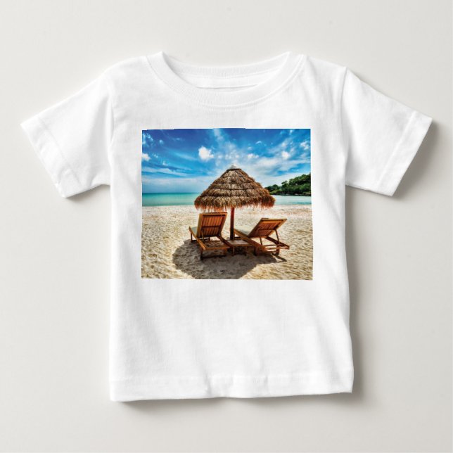 Lungstolar på stranden dekorativ kudde t shirt (Framsida)