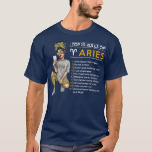 Lungt 10 Regler av Aries Zodiac Sign Horoscope T Shirt