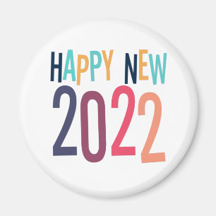 Lungt 2022 Gott nytt år med färgstark text Magnet