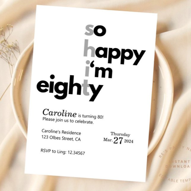 Lungt 80:e födelsedag Superskojet Humuor Inbjudningar (Skapare uppladdad)