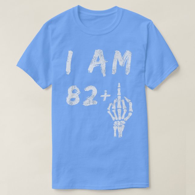 Lungt 83:e födelsedagen: Jag är 82 Plus Skeleton M T Shirt (Design framsida)