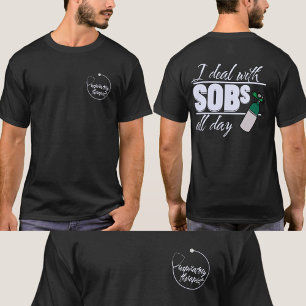 Lungt andningsbehandlare 2 Sided Typography SOB T Shirt