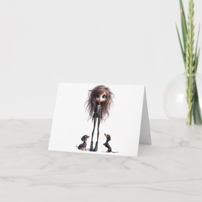 Lungt Gothic Wiener Hundar Card Kort (Framsida)