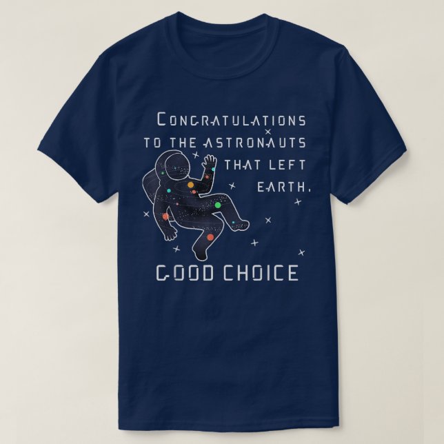Lungt Grattis astronauts funny offertutrymme T Shirt (Design framsida)