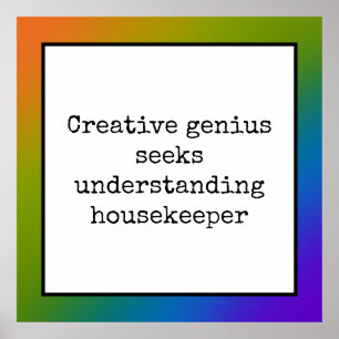 Lungt Kreativ Genius Housekeeper Rainbow Poster