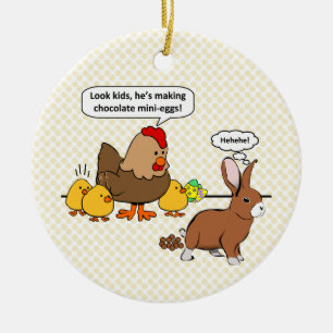 Lungt Påskhare Chocolate Eggs Julgransprydnad Keramik