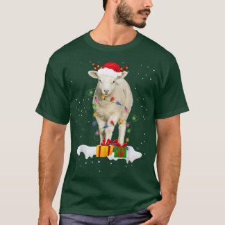 Lungt Santa Sheep Animal jul Ljus Älskare Ch T Shirt