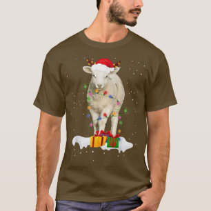 Lungt Santa Sheep Animal jul Ljus Älskare Ch T Shirt