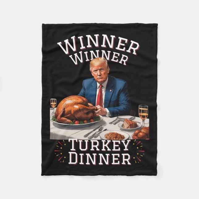 Lungt Trump Winner Vinner Turkiet Middag Thanksgiv Fleecefilt (Framsidan)