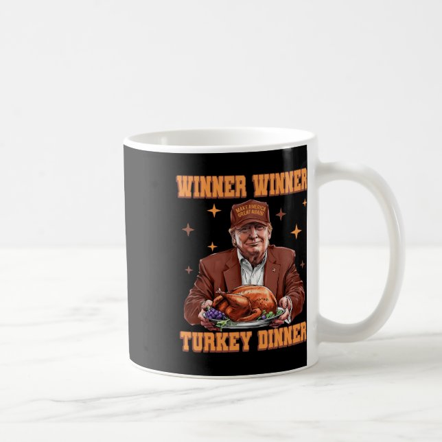 Lungt Trump Winner Vinner Turkiet Middag Thanksgiv Kaffemugg (Höger)
