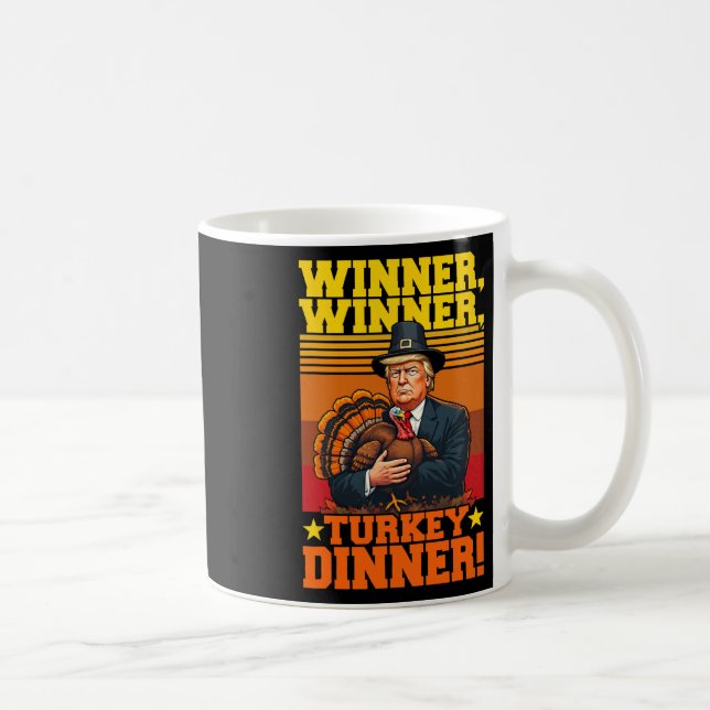 Lungt Trump Winner Vinner Turkiet Middag Thanksgiv Kaffemugg (Höger)
