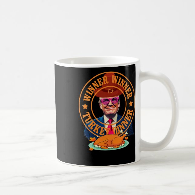 Lungt Trump Winner Vinner Turkiet Middag Thanksgiv Kaffemugg (Höger)