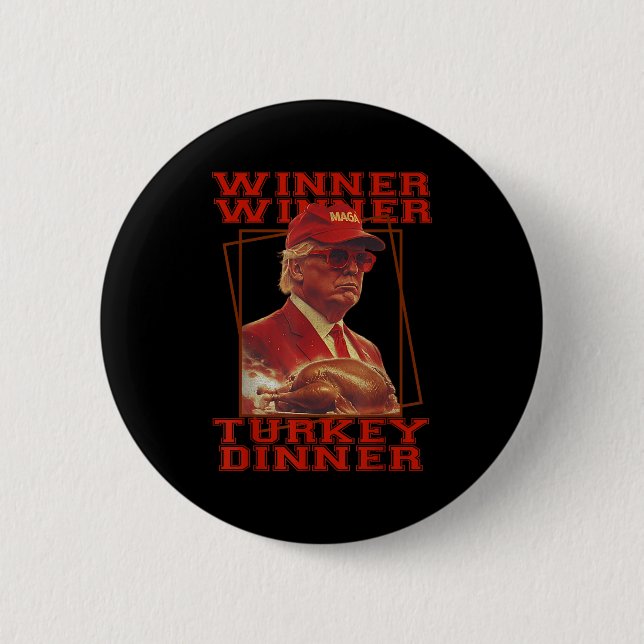 Lungt Trump Winner Vinner Turkiet Middag Thanksgiv Knapp (Framsida)