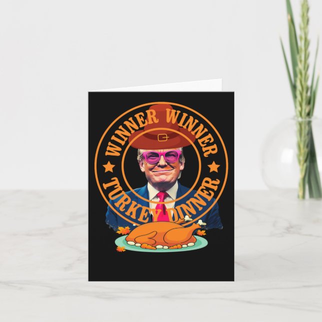 Lungt Trump Winner Vinner Turkiet Middag Thanksgiv Kort (Framsida)