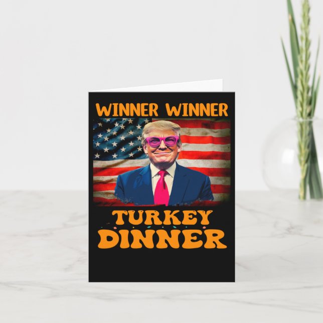 Lungt Trump Winner Vinner Turkiet Middag Thanksgiv Kort (Framsida)