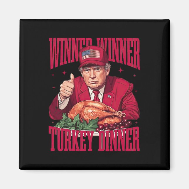 Lungt Trump Winner Vinner Turkiet Middag Thanksgiv Magnet (Framsidan)