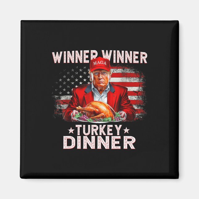 Lungt Trump Winner Vinner Turkiet Middag Thanksgiv Magnet (Framsidan)