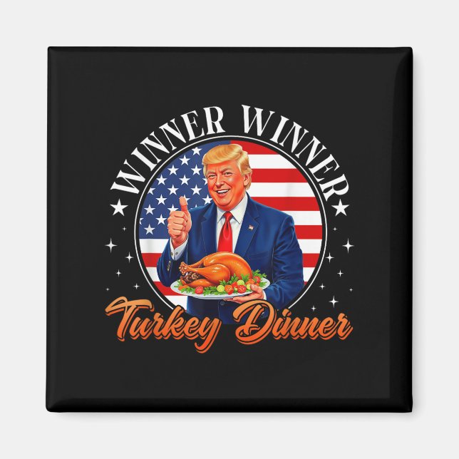 Lungt Trump Winner Vinner Turkiet Middag Thanksgiv Magnet (Framsidan)