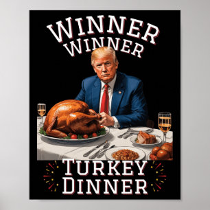 Lungt Trump Winner Vinner Turkiet Middag Thanksgiv Poster