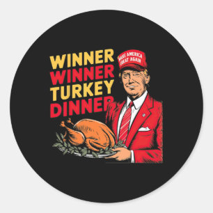 Lungt Trump Winner Vinner Turkiet Middag Thanksgiv Runt Klistermärke