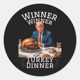 Lungt Trump Winner Vinner Turkiet Middag Thanksgiv Runt Klistermärke