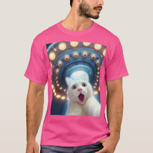 Lungt vitt övertäckt självfie med Ufos Alien Flyin T Shirt
