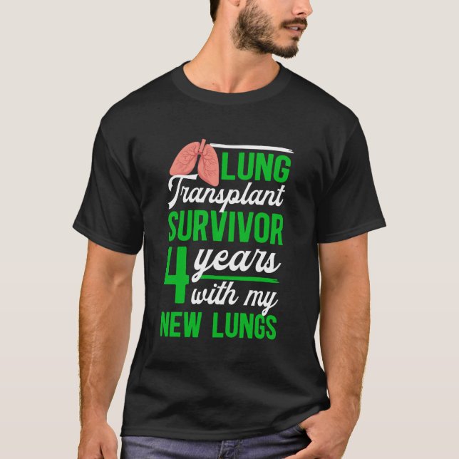Lungtransplantationsöverlevare 4 år med min nya lu t shirt (Framsida)