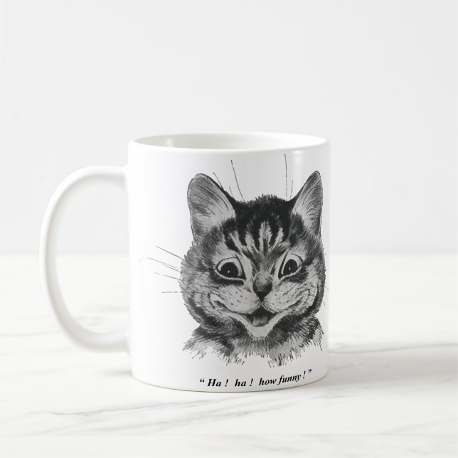 Lunj Ansikte i Cat (2), Louis Wain Kaffemugg (Vänster)