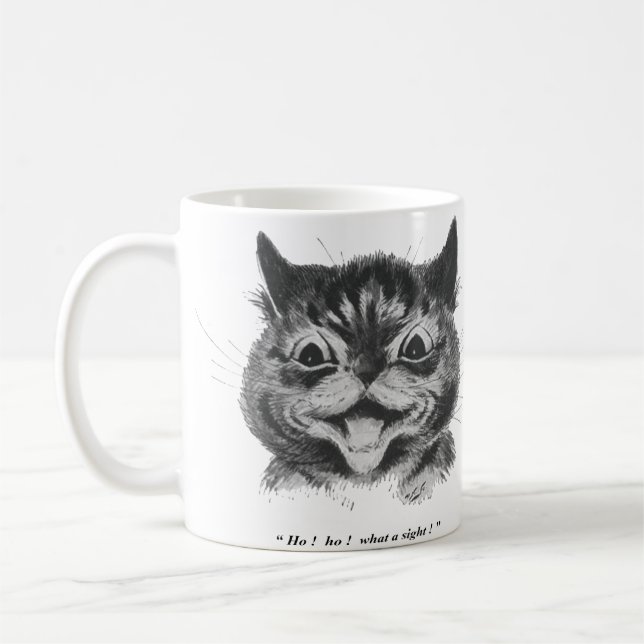 Lunj Ansikte i Cat (3), Louis Wain Kaffemugg (Vänster)