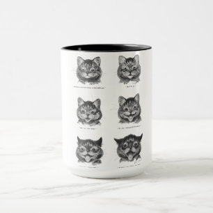 Lunj Ansikte i Cat, Louis Wain Mugg