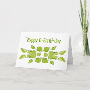 Lunj Earth Day Apr 22, Birthday, 100 % Recycled Kort