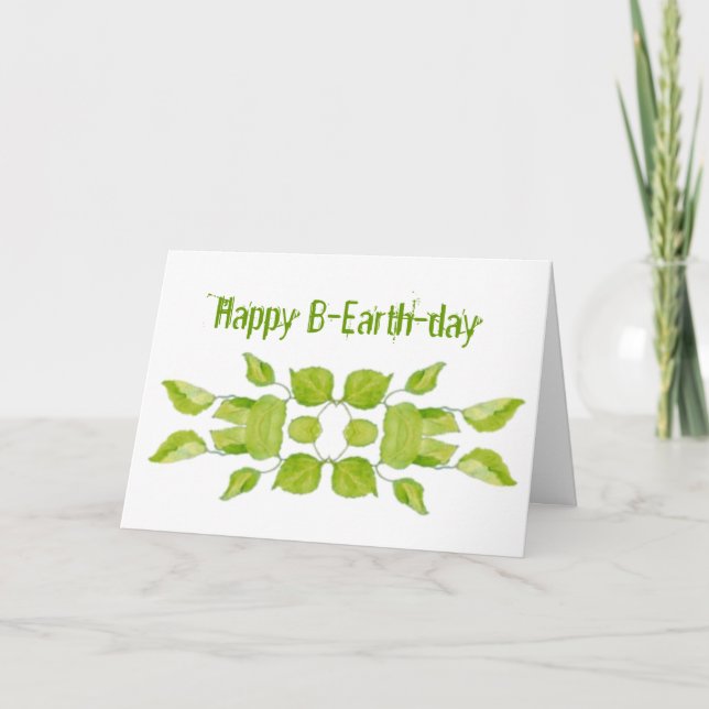 Lunj Earth Day Apr 22, Birthday, 100 % Recycled Kort (Framsida)