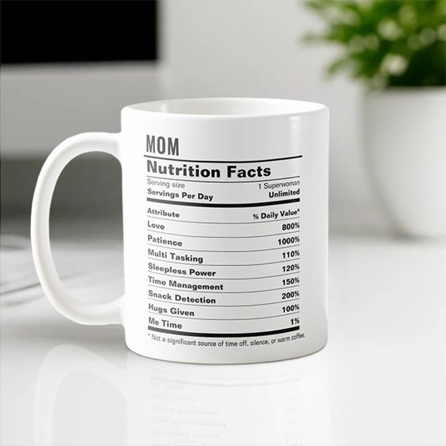 Lunj Mor dag Mamma Nutrition Facts Label Gift Kaffemugg (Skapare uppladdad)