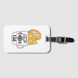 Lunj Orange Cat Coffee Mugg Cat Lover Bagagebricka
