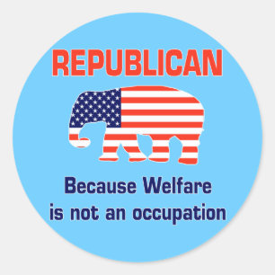 Lunj Republican - Welfare Runt Klistermärke