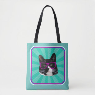 Lunniga glasögon Tuxedo Cat Epic Photo Art Tygkasse
