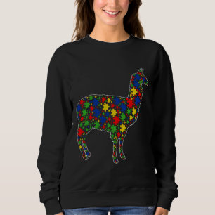 Lunny Alpaca Animals Puzzle Delar Autism Awarenes T Shirt