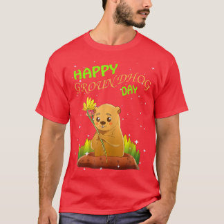 Lunny Lycklig Groundhog Day 2 februari 2022 Holid T Shirt