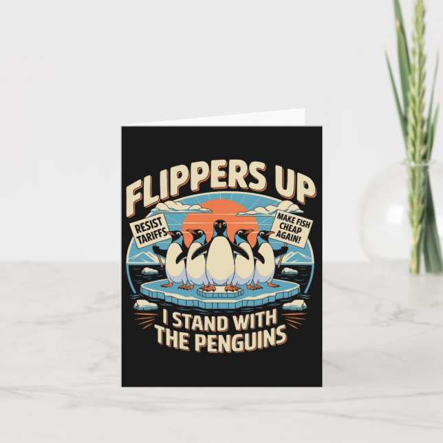 Lunny Resistens Penguins protest mot tariffer 5 Kort (Framsida)