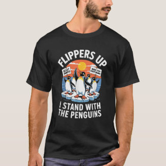 Lunny Resistens Penguins protest mot Tariffs Vint T Shirt