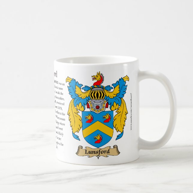 Lunsford familjvapensköld kaffemugg (Höger)